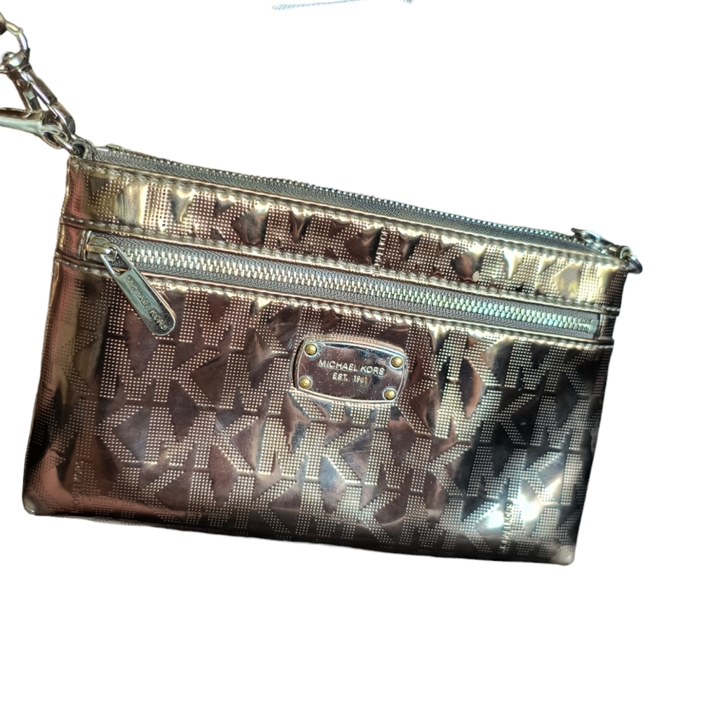 Michael Kors Jet Set Medium clutch bag wallet wristlet Rose Gold